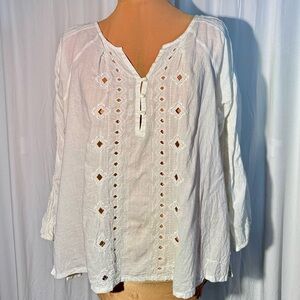 White Eyelet Women's Top